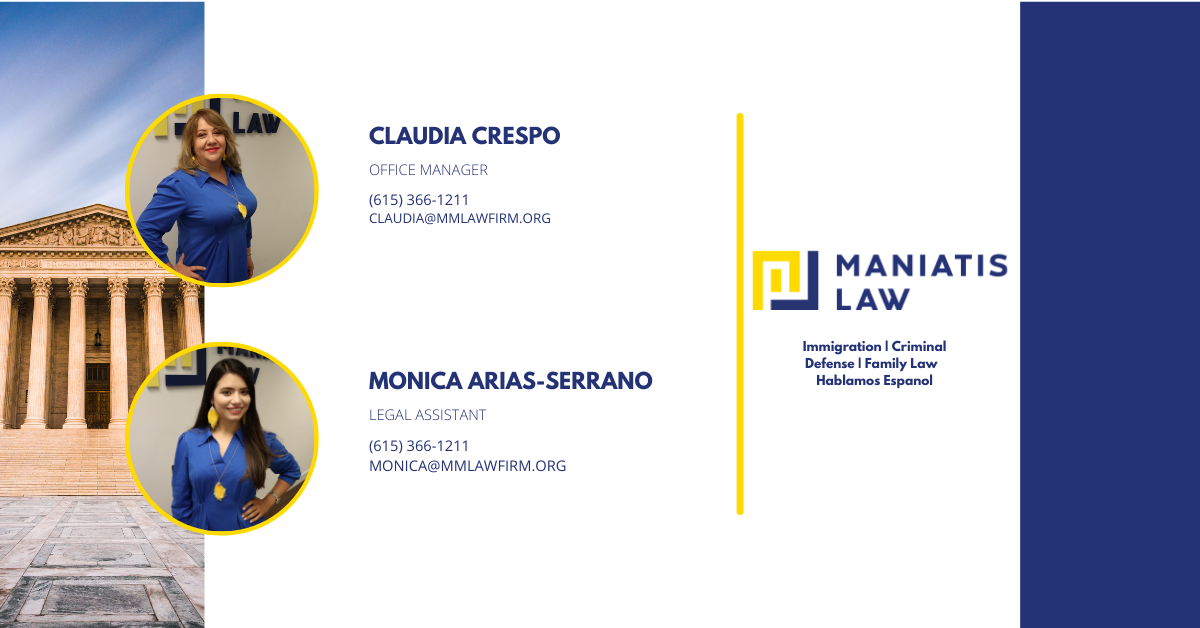 Business Card with photos of Claudia Crespo and Monica Arias- Serrano